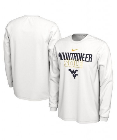 Men's White West Virginia Mountaineers On Court Long Sleeve T-shirt $23.00 T-Shirts