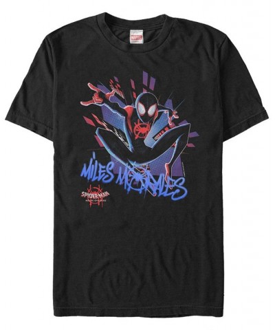 Marvel Men's Spider-Man Into The Spiderverse Miles Morales Short Sleeve T-Shirt Black $20.99 T-Shirts